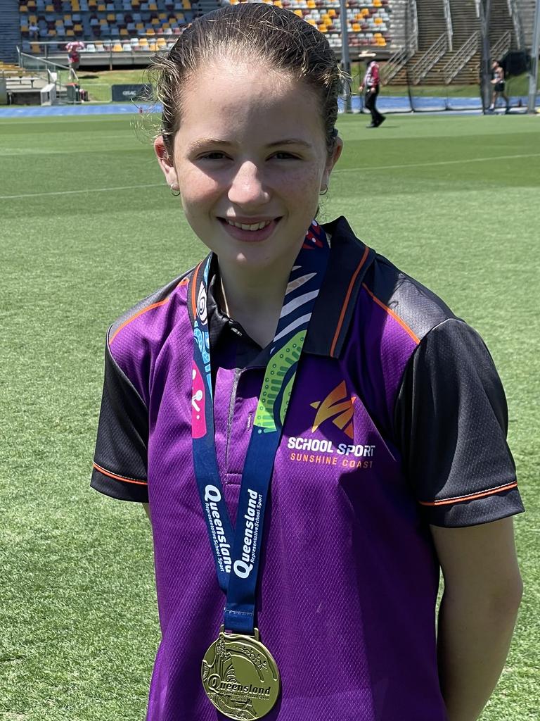 Matilda Campling - a Medallists from day 2 at the Queensland School Sport track and field championships.