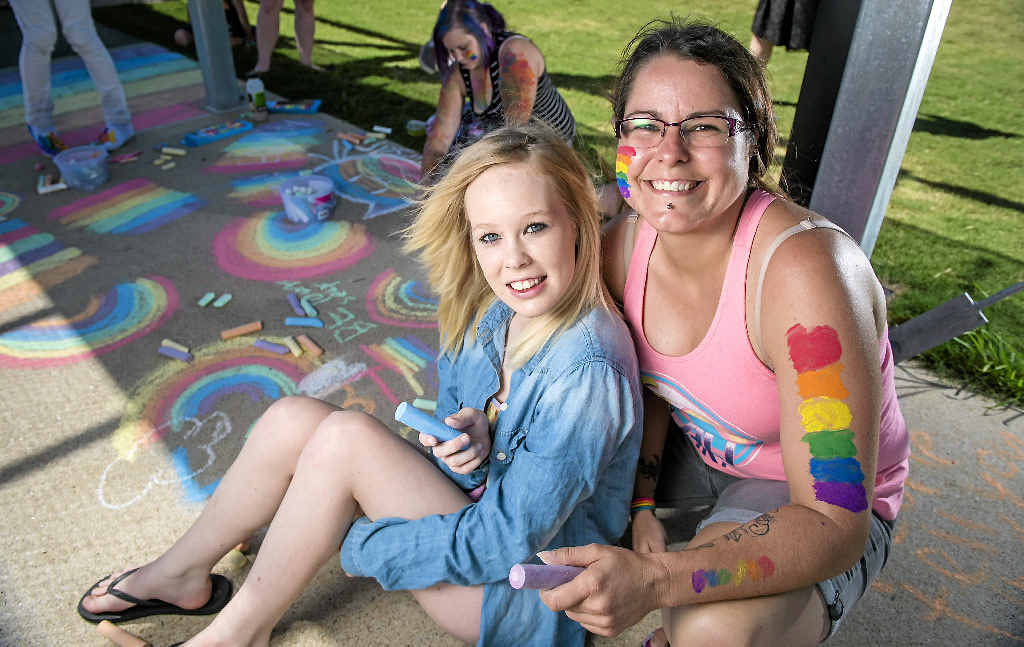 SUPPORTIVE: Emily Leed (left) helped organise the event for her friends, including Mell Shield. Picture: Paul Braven GLALBGT