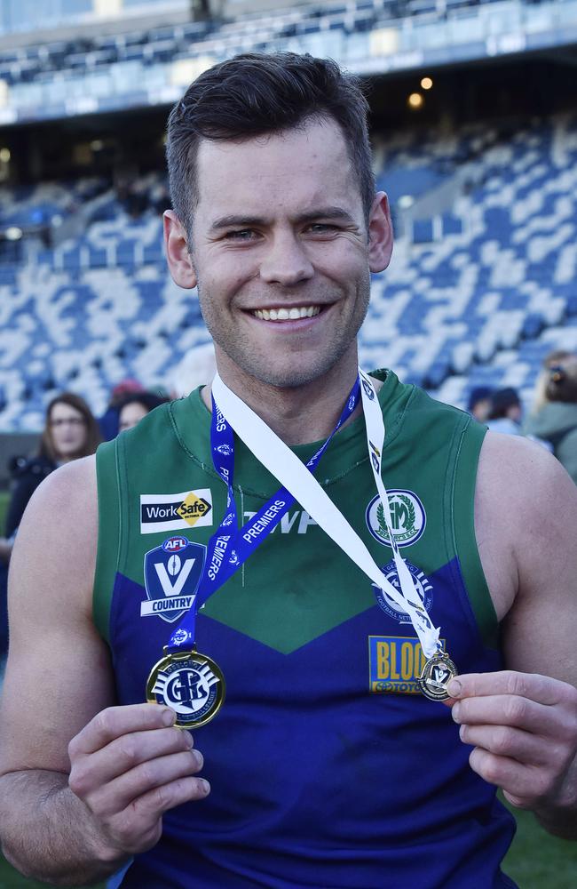 Best on Ground Ben Moloney (5). St GFL grand final: Colac v St Mary's. Picture: Alan Barber