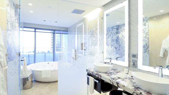 The penthouse room spa bathroom.