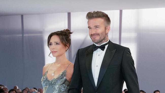 Victoria Beckham with husband David at Brooklyn Beckham's wedding.