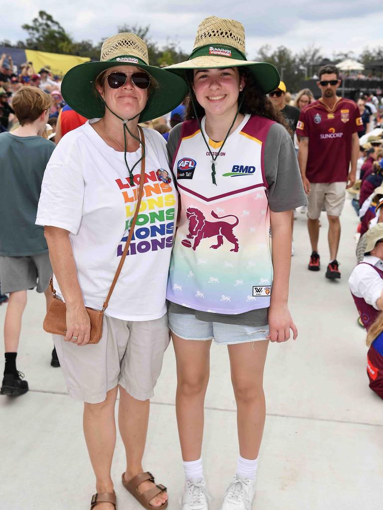 Jennie and Claudia Cosmo at the NAB AFLW grand final. Picture: Patrick Woods