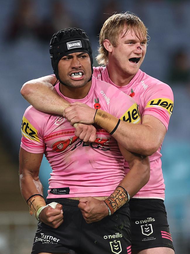 Stephen Crichton of the Panthers (L) Picture: Getty Images