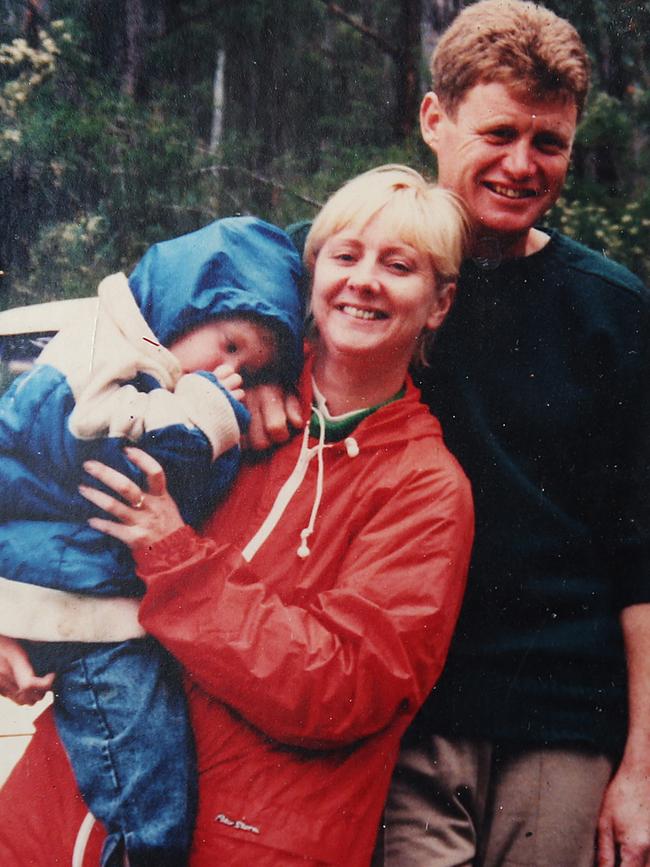 Debi Marshall with her daughter Louise and her then partner Ron Jarvis, who was murdered in 1992.