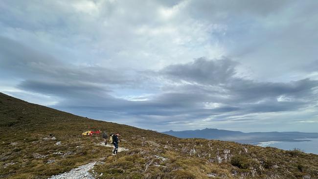 A bushwalker rescue operation at Ironbound Range at the Southwest National Park. Picture: Supplied.