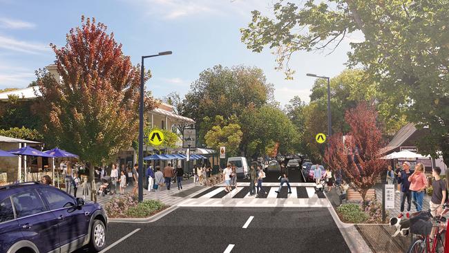 Concept image of the Hahndorf main street upgrades.