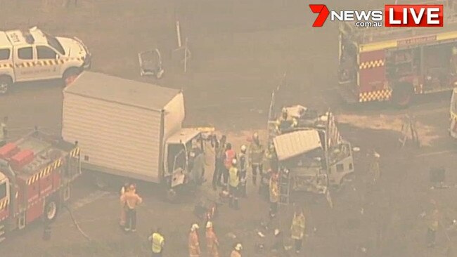 Three men have been taken to hospital. Picture: 7News