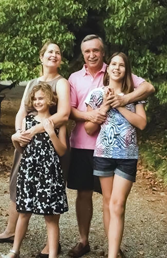 Ken Talbot in 2010 with wife Amanda and daughters Claudia and Alex.