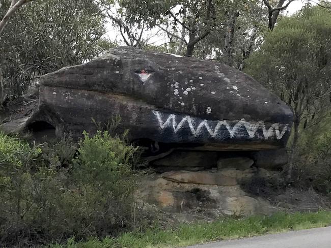 “Lizard Rock” a well known local landmark along Morgan Rd, Belrose, where the Metropolitan Local Aboriginal land Council is proposing a housing sub-division. Picture: Manly Daily