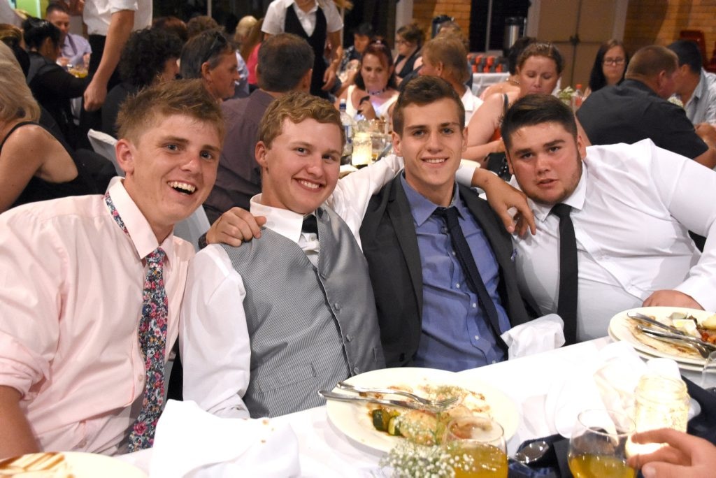 Pittsworth State High School formal 2015 Lachlan Sauverain, Corey Ruhle, Brodie Wagland and Kenneth Allen. Picture: Photo Contributed