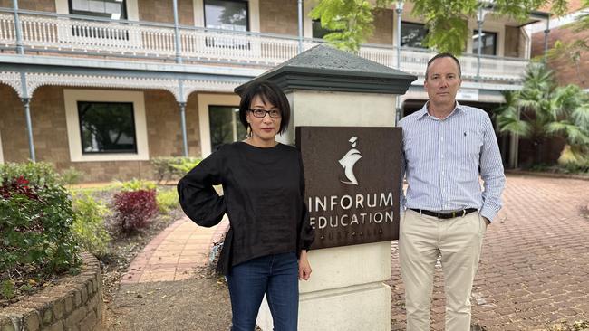 Owners of Inforum Education Australia Jun and Simon Craft. Picture: Ashleigh Jansen