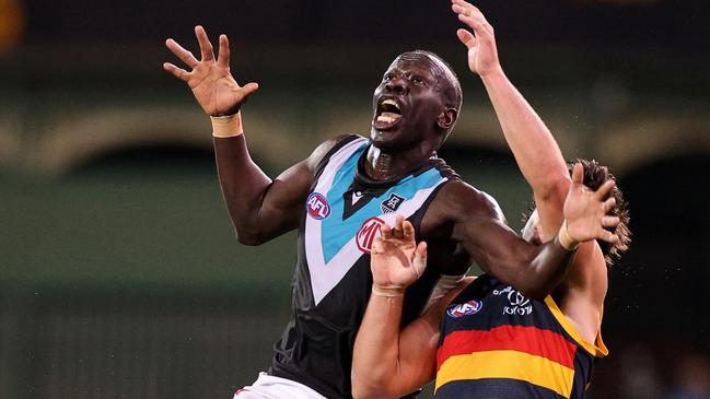 Aliir Aliir won the Showdown medal in the last meeting between the two sides. Picture: Getty Images