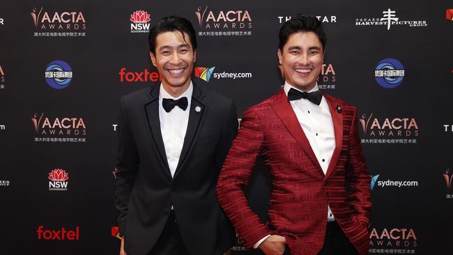 Remy Hii and Chris Pang at the 2019 AACTA Awards last week. Picture: Brent Lewin/Getty Images for AFI