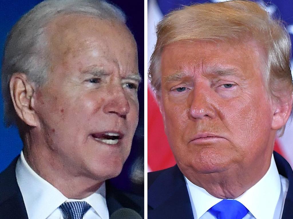 Joe Biden and Donald Trump are locked in a very close election battle. Picture: ANGELA WEISS / AFP