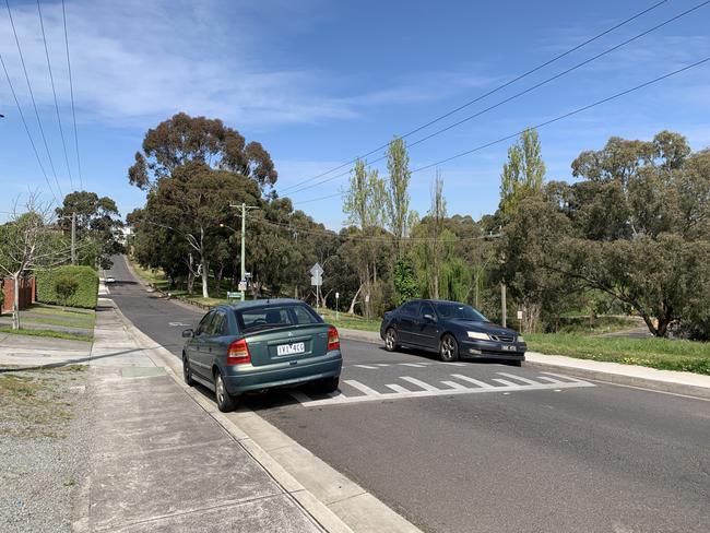 The speed hump where the crash occurred.