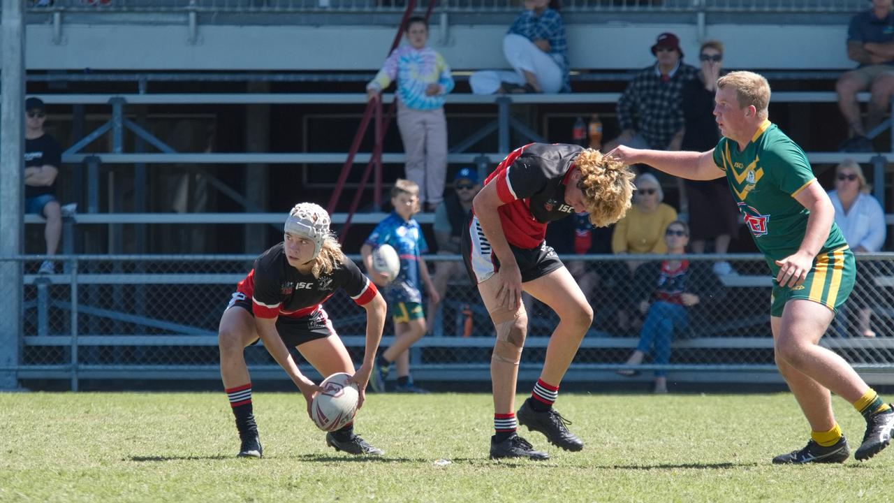 Ignatius Park College and Kirwan State High School teams take on St Brendanâ€™s College Yeppoon teams in Queensland state rugby league semi finals at Mackay on Wednesday, August 24, 2022.