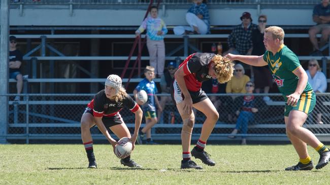 Ignatius Park College and Kirwan State High School teams take on St Brendanâ€™s College Yeppoon teams in Queensland state rugby league semi finals at Mackay on Wednesday, August 24, 2022.