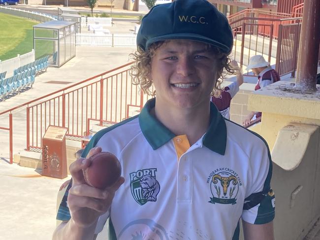 Tyron Congdon has been a promising bowler for Wandereah. Picture: Port Pirie Cricket Association