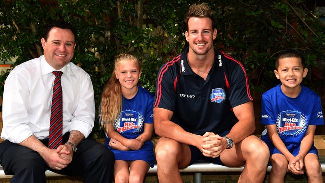 Stuart Ayres, Amie-Janette Golding, 10, James Magnussen and Kaylan Keefe-Raveloson, 9. (Carmela Roche)