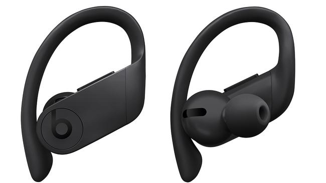 The Beats Powerbeats Pro are lightweight earbuds that have an arm wrapping around the ear for stability.