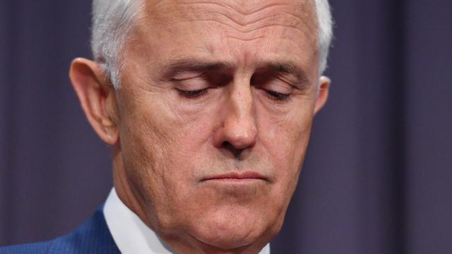 Prime Minister Malcolm Turnbull at a press conference at Parliament House in Canberra on Monday. Picture: AAP Image/Mick Tsikas