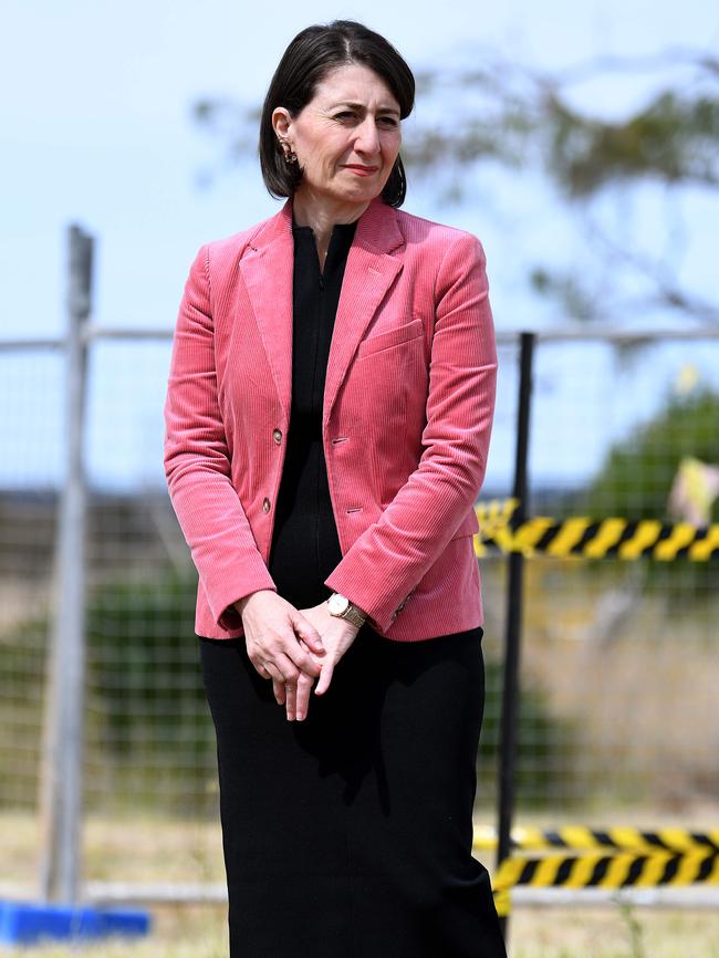 NSW Premier Gladys Berejiklian at Badgerys Creek Creek today.