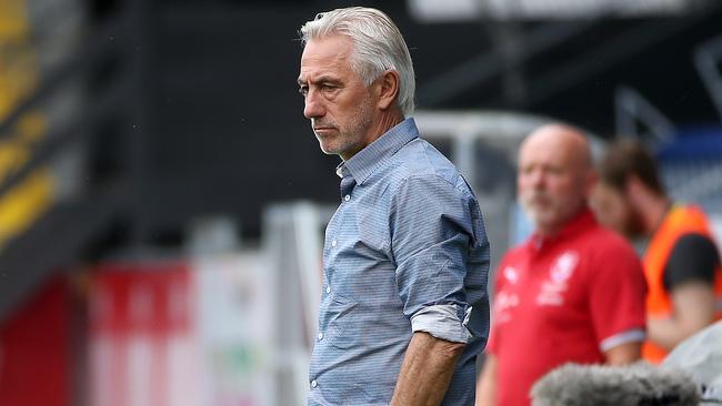 Socceroos coach Bert van Marwijk during the match against the Czech Republic on Friday night. Picture: Toby Zerna