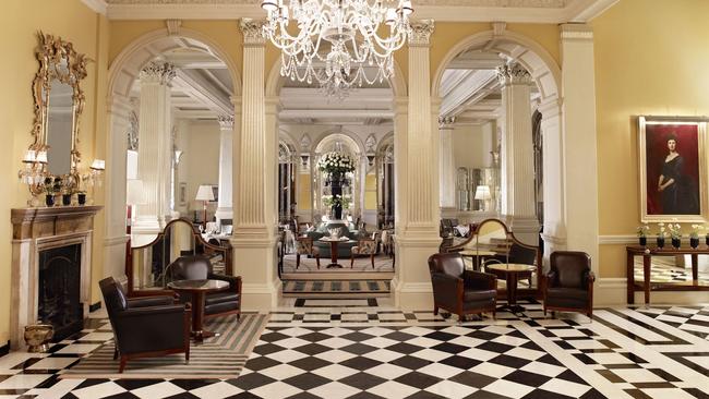 Claridge's historic lobby.