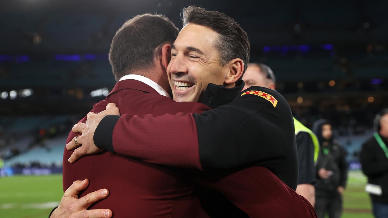 Billy Slater (R) deserves a huge slice of credit for pulling off a game one upset. Picture: Getty