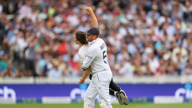 Bairstow had to go get changed after the run in. Photo by Ryan Pierse/Getty Images