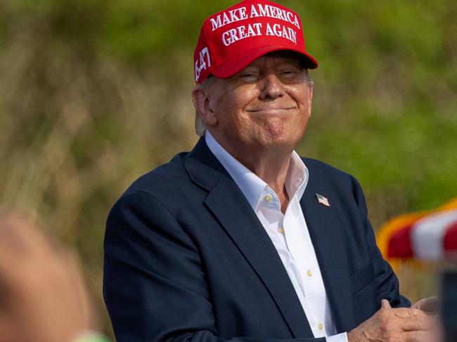 Former US President Donald Trump during a campaign event at Historic Greenbrier Farms in Chesapeake, Virginia, US, on Friday, June 28, 2024. Trump kept a mostly calm demeanor during the first presidential debate, avoiding the kind of outbursts and belligerence that hurt him in his 2020 debate with Biden, but delivered responses riddled with falsehoods and exaggerations. Photographer: Parker Michels-Boyce/Bloomberg via Getty Images