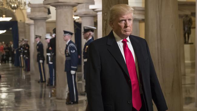 President-elect Donald Trump walks through the Crypt at the Capitol in Washington. (AP Photo/J. Scott Applewhite, Pool)