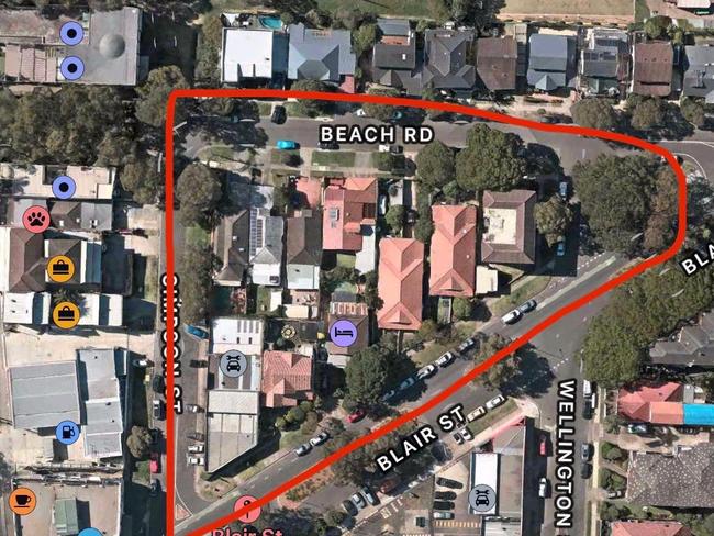 Blair St and Bondi Rd house sales map shared by resident uploaded by Bianca Healey June 2023