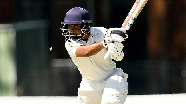 Mohammed Alfar of Deer Park bats during the Victorian Turf Cricket Association match between Deer Park and Aberfeldie at John McLeod Reserve, on February 3, 2024, in Melbourne, Australia. (Photo by Josh Chadwick)