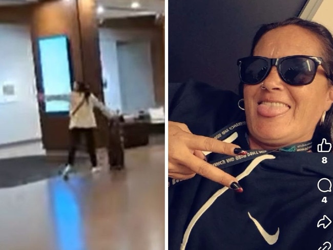 Liberal Senator Jacinta Nampijinpa Price is confronted by an Aboriginal activist in an Adelaide hotel.