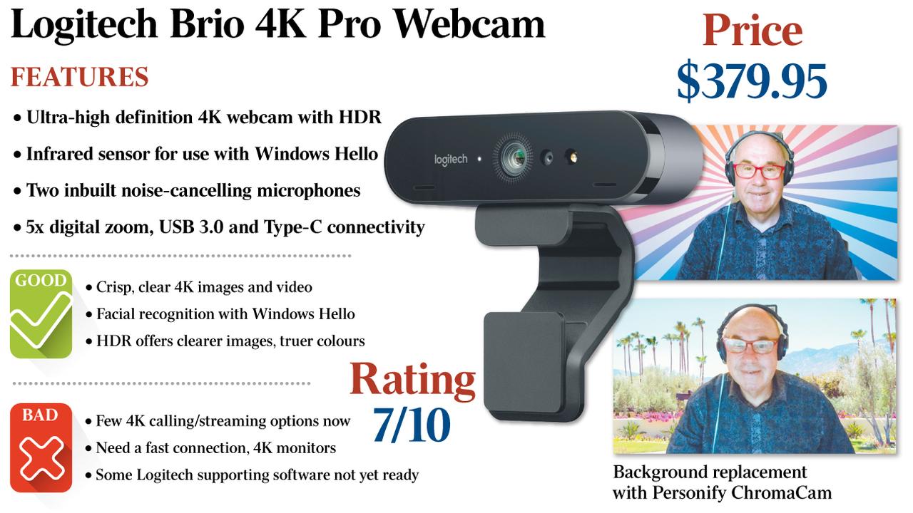 Logitech Brio 4K Pro Webcam 4096 x 2160 Video - Auto-focus - 5x Digital  Zoom USB