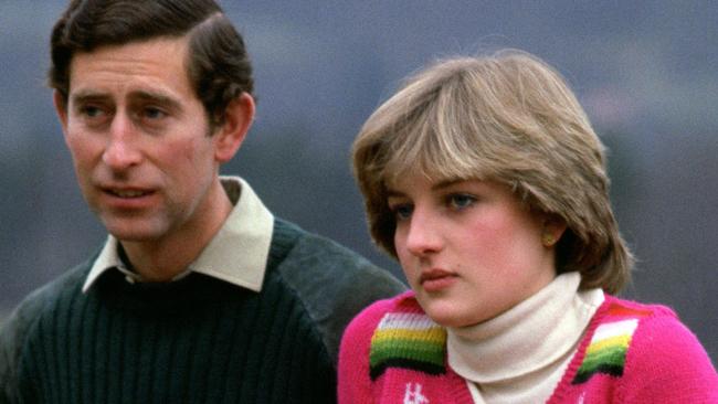 Prince Charles, Prince of Wales with his fiance Lady Diana Spencer during a photocall before their wedding while staying at Craigowan Lodge on the Balmoral Estate in Scotland. Picture: Getty