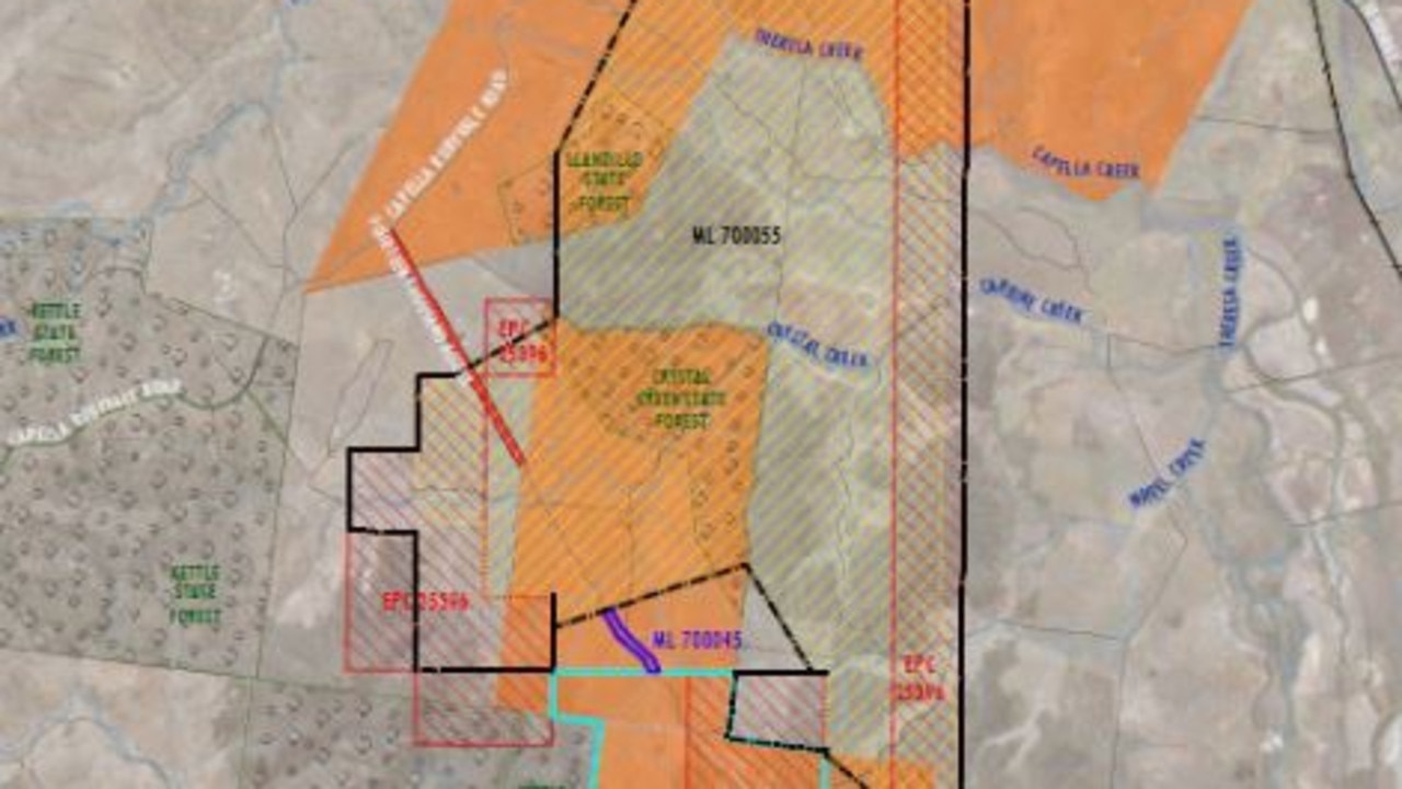 A map of the proposed Valeria coal mine. Picture: Glencore