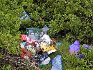 Rubbish found at South Ballina over the weekend.