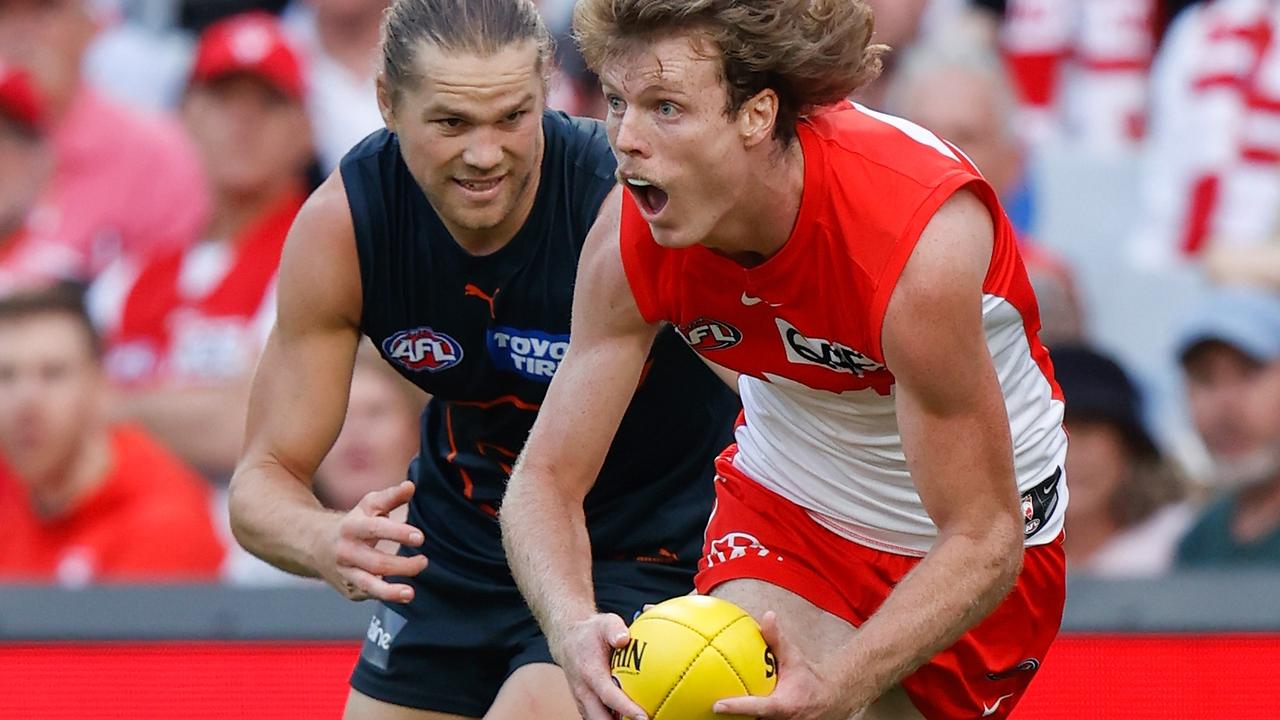 Nick Blakey loves his new position in the Swans’ defence. Picture: Getty Images