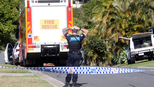 Police at the scene of an incident in Upper Coomera at the weekend. Picture: Richard Gosling.