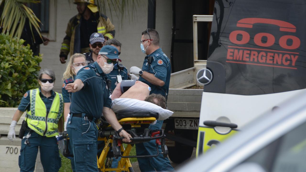 A five-four standoff in South Toowoomba ended peacefully after tactical officers from the Queensland Police Special Emergency Response Team managed to enter the house and take a man into custody. Photo: Jarrard Potter.