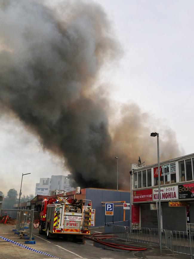 Fire destroyed the Little Saigon Market in December 13, 2016 Picture: Hamish Blair