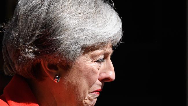 LONDON, ENGLAND - MAY 24: Prime Minister Theresa May makes a statement outside 10 Downing Street on May 24, 2019 in London, England. The prime minister has announced that she will resign on Friday, June 7, 2019.  (Photo by Leon Neal/Getty Images)