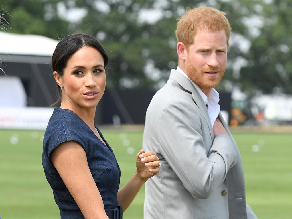 Meghan Markle in a chic Caroline Herrera dress at the Royal County of Berkshire Polo Club on July 26, 2018. Picture: Karwai Tang/WireImage.