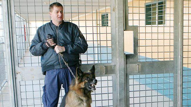 A prison guard inside Wolston Correctional Centre. Picture: Peter Wallis