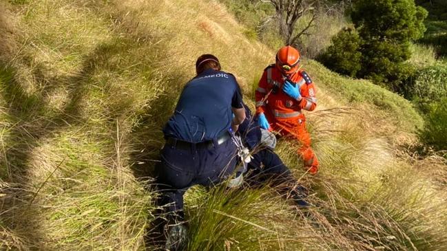 A hiker was flown to The Alfred with lower body injuries after falling down a cliff in Werribee Gorge State Park on December 26.