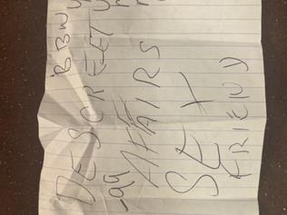 ‘Discreet affairs’: Creepy note left on nanny’s car