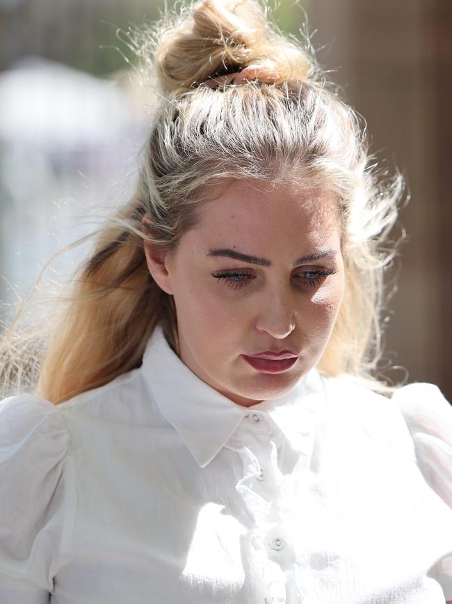 Megan Skye Blancada outside the Adelaide Magistrates after a previous hearing. Picture: NCA NewsWire/David Mariuz