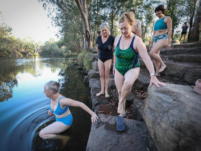 A key step to encouraging Melburnians to become regular swimmers in the Yarra River may be the installation of a floating sauna and adjoining plunge pool in the city stretch of the waterway. Picture: David Caird